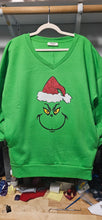 Load image into Gallery viewer, Grinch V-neck Sweatshirt with pockets
