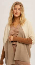 Load image into Gallery viewer, Neutral color block dolman sleeve open cardigan
