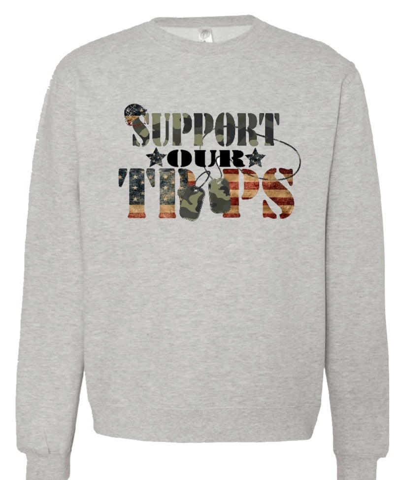 Support Our Troops Crew Neck Sweatshirt