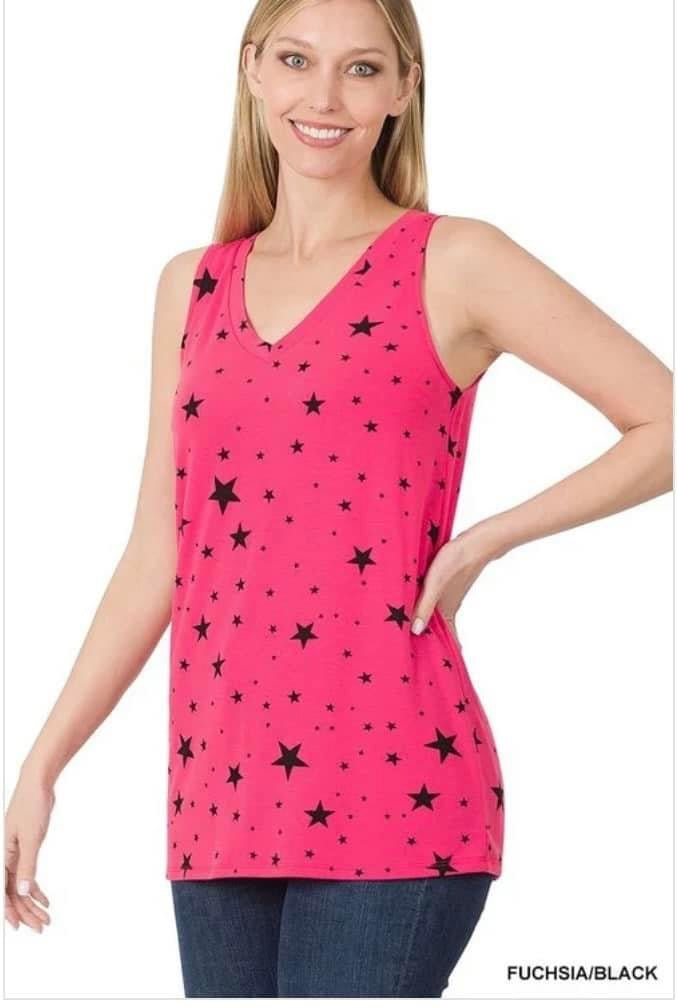 Fuchsia and black Star tank