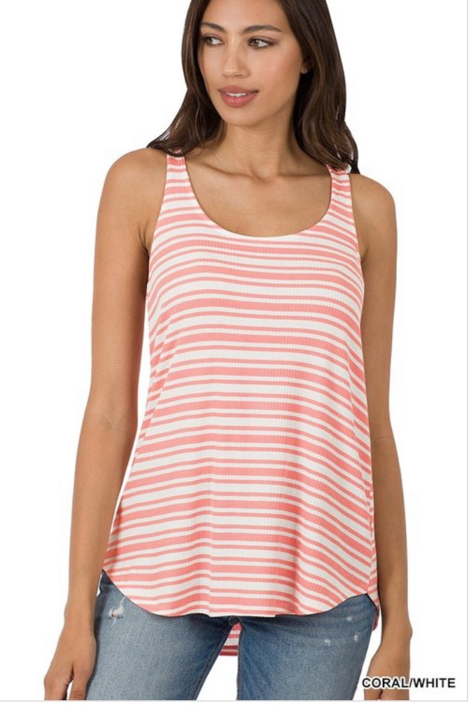 Striped sleeveless tank