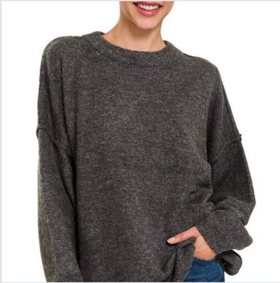 Oversized round neck sweater